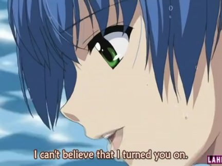 Hentai babe in swimsuit sucks guys hard cock